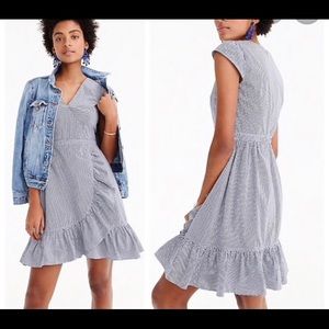 J.Crew Faux Wrap Dress in Gingham